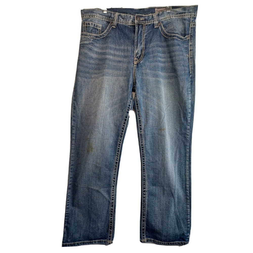 Faded Glory Jeans Men's Blue W 38x32 L Relaxed Straight Cotton Blend 5 Pockets